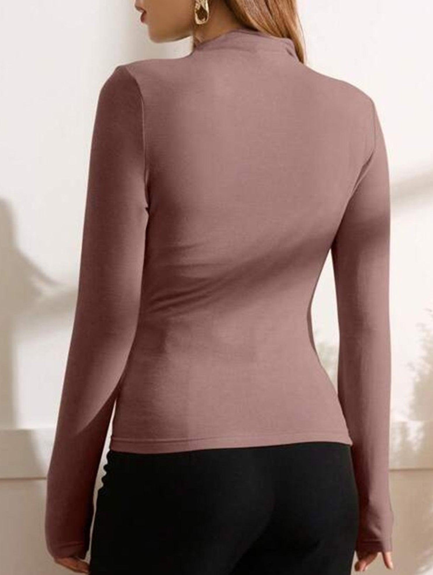 Versatile ruched long-sleeved T-shirt