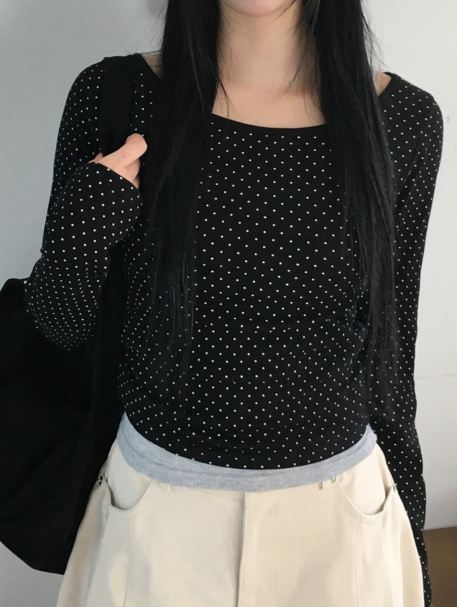 Casual T-shirt, long-sleeved base layer top