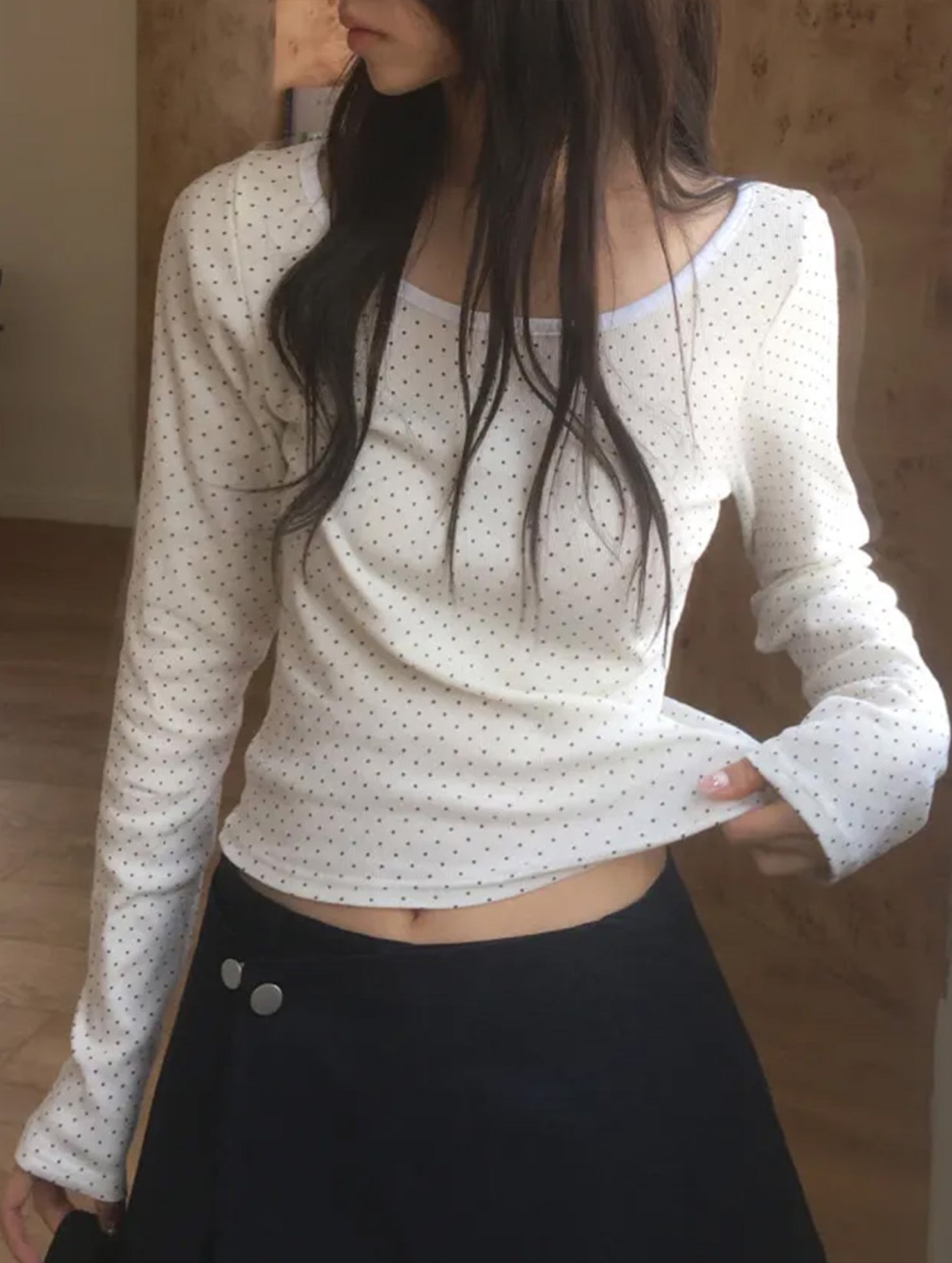 Casual T-shirt, long-sleeved base layer top