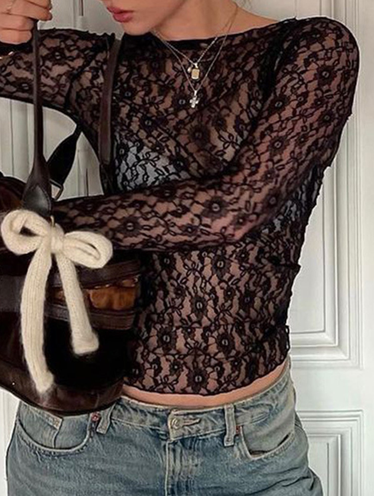 Sexy lace short shirt top