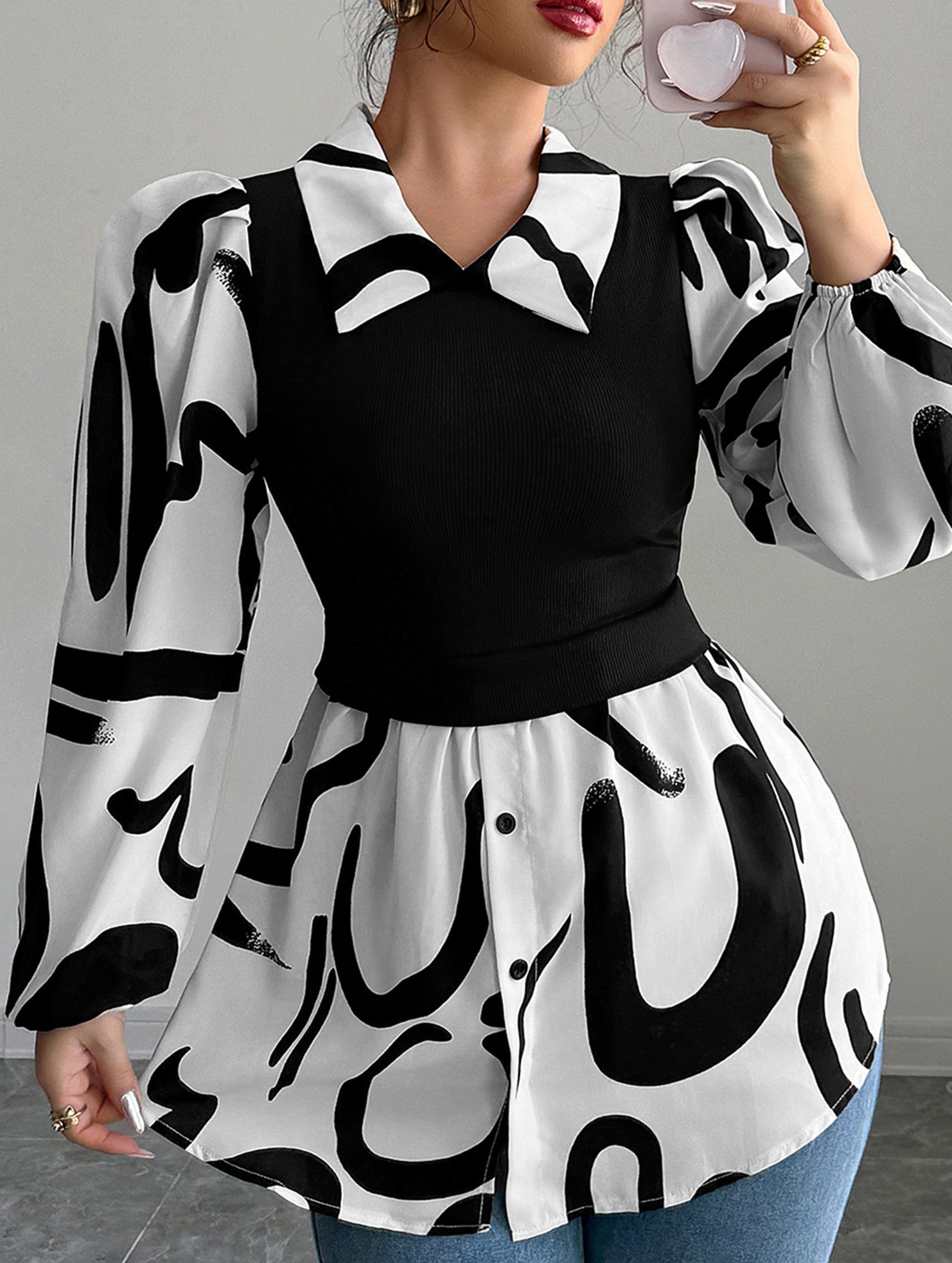 Casual printed vest top shirt