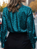 A SOPHISTICATED SATIN LEOPARD PRINT SHIRT