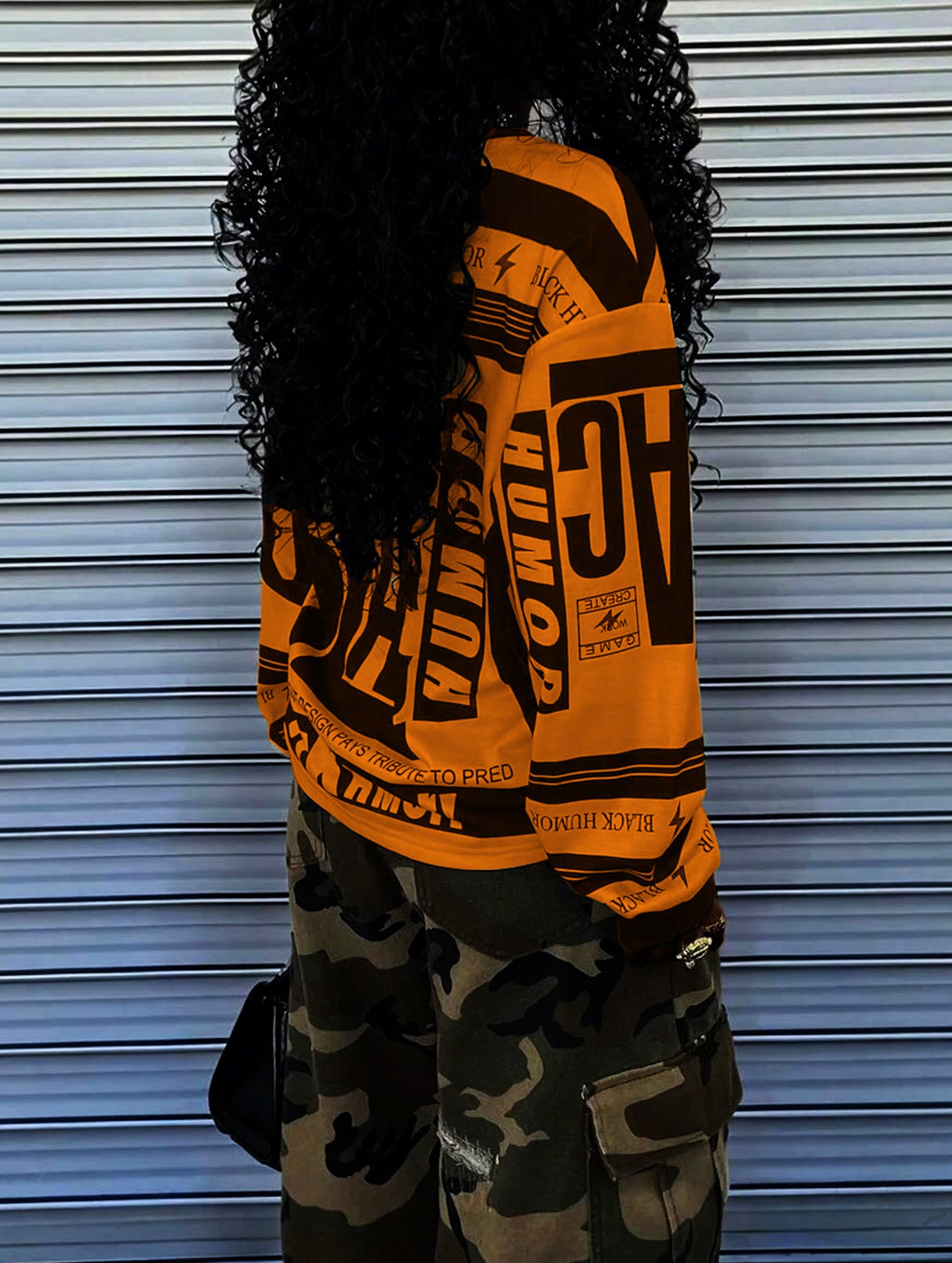 Retro print oversized sweatshirt