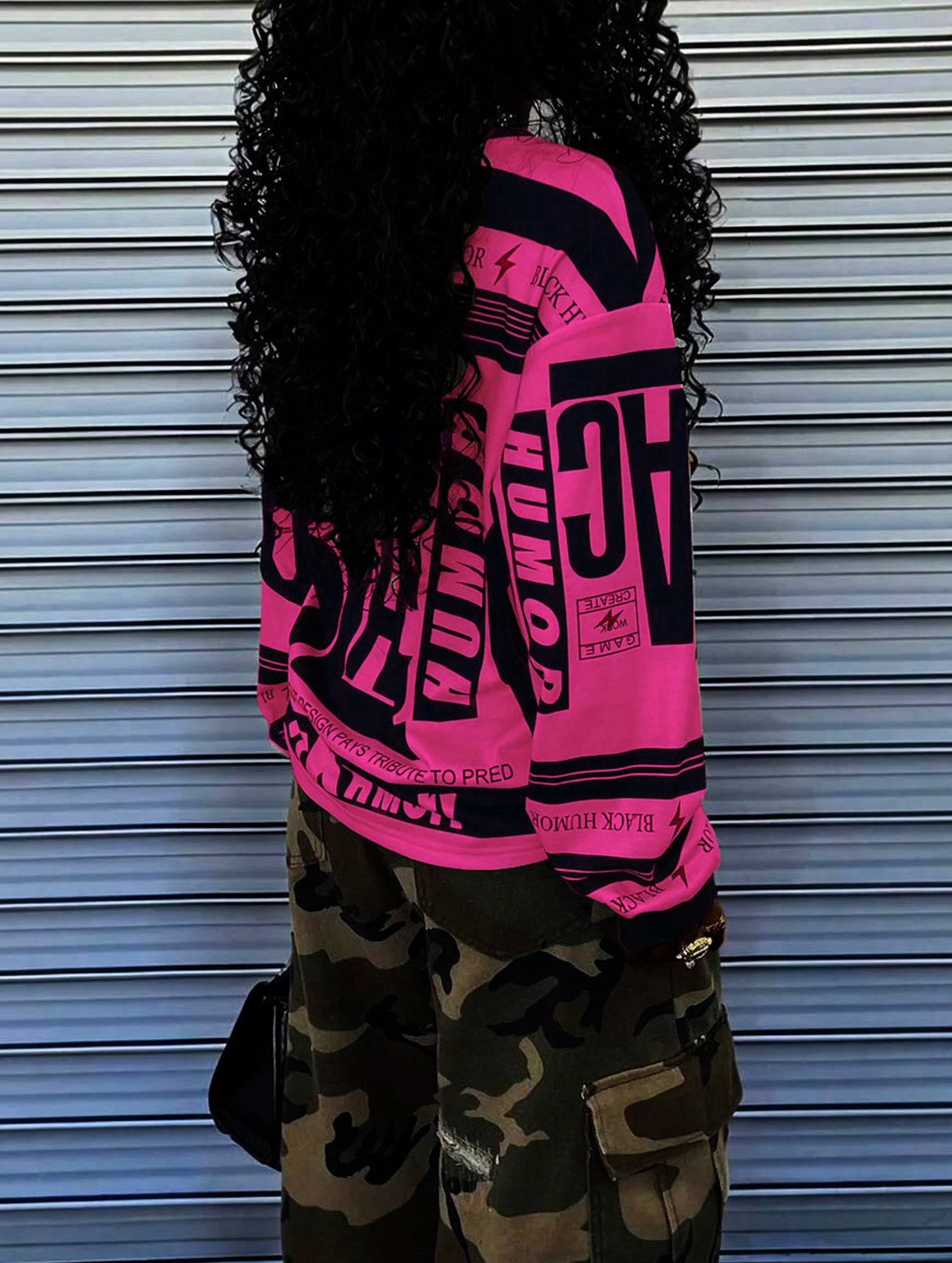 Retro print oversized sweatshirt