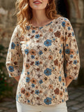 Pastoral style floral print mid-sleeve shirt_CWTBLL01995