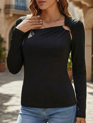 Versatile black openwork top_CWTBLL02024