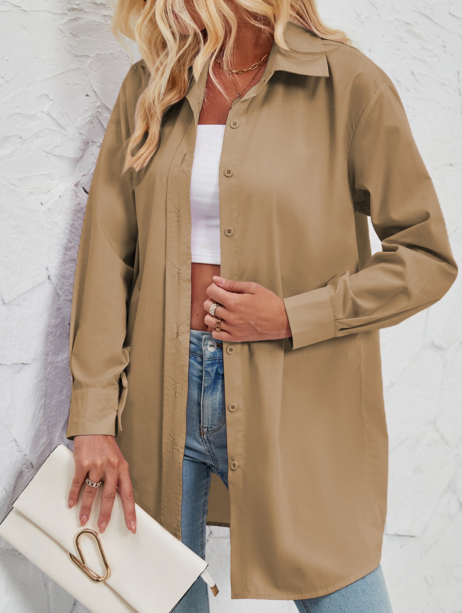 Solid color fashionable casual long-sleeved shirt for women_CWTBLL02025