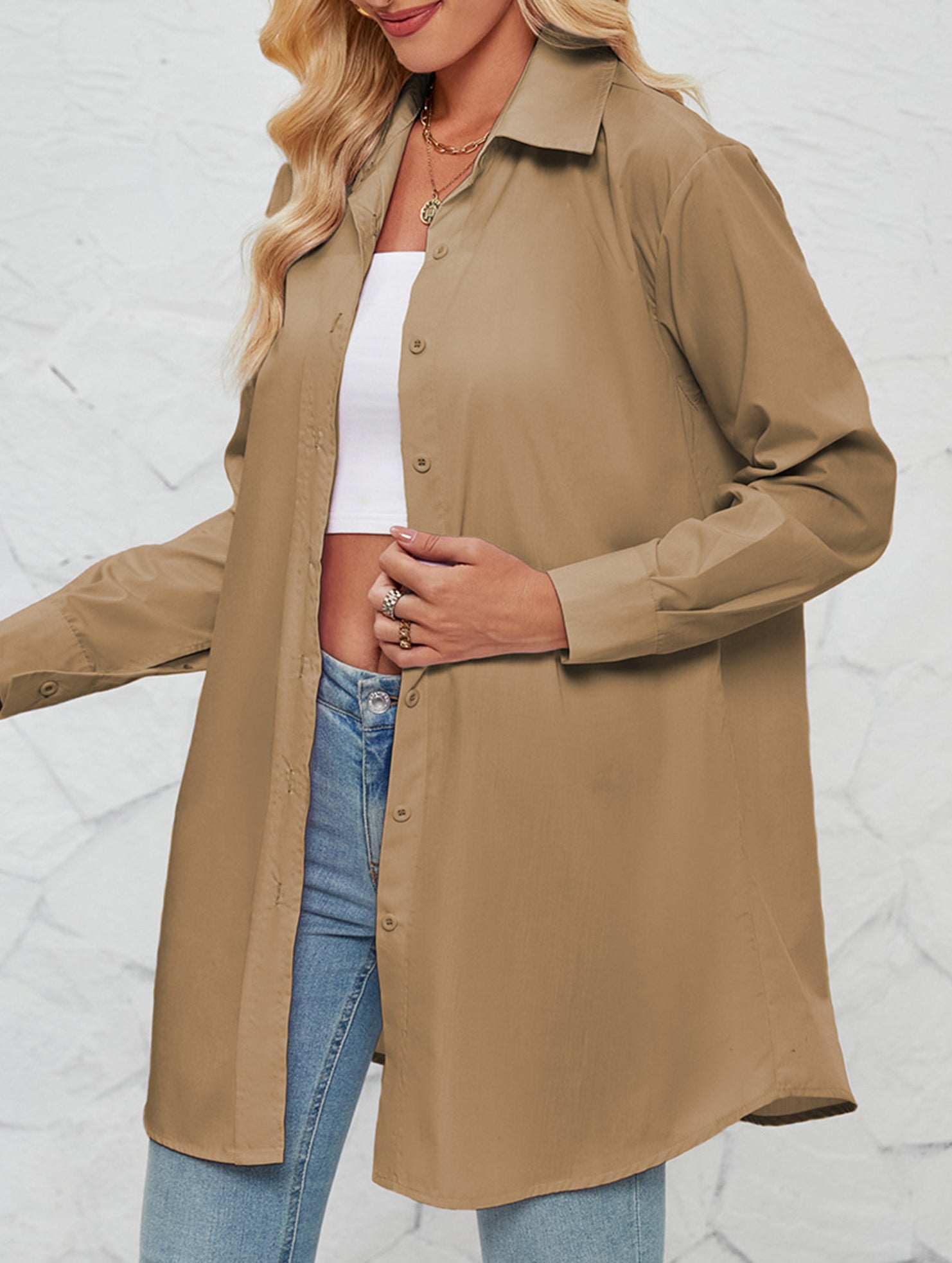 Solid color fashionable casual long-sleeved shirt for women_CWTBLL02025