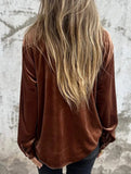 Stylish velvet collared shirt