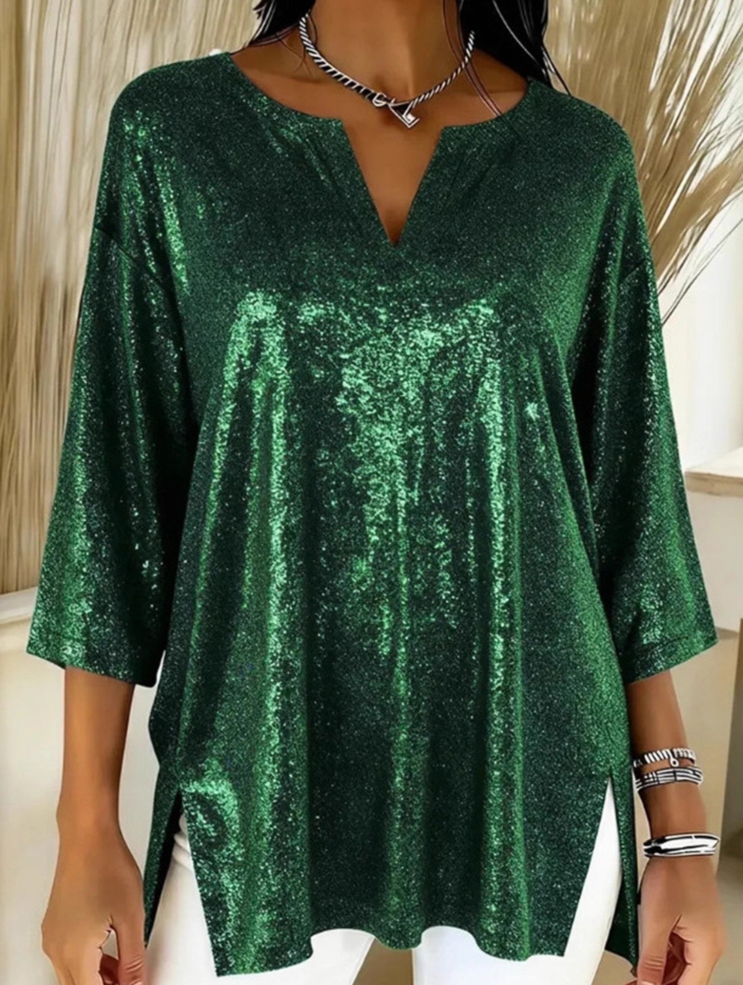 Sparkling Christmas Long-Sleeved Top