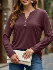 Women's Long-Sleeved V-Neck Casual/Business Top_CWTBLL02048