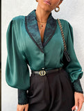 French-style elegant cardigan V-neck shirt for women_CWTBLL02210