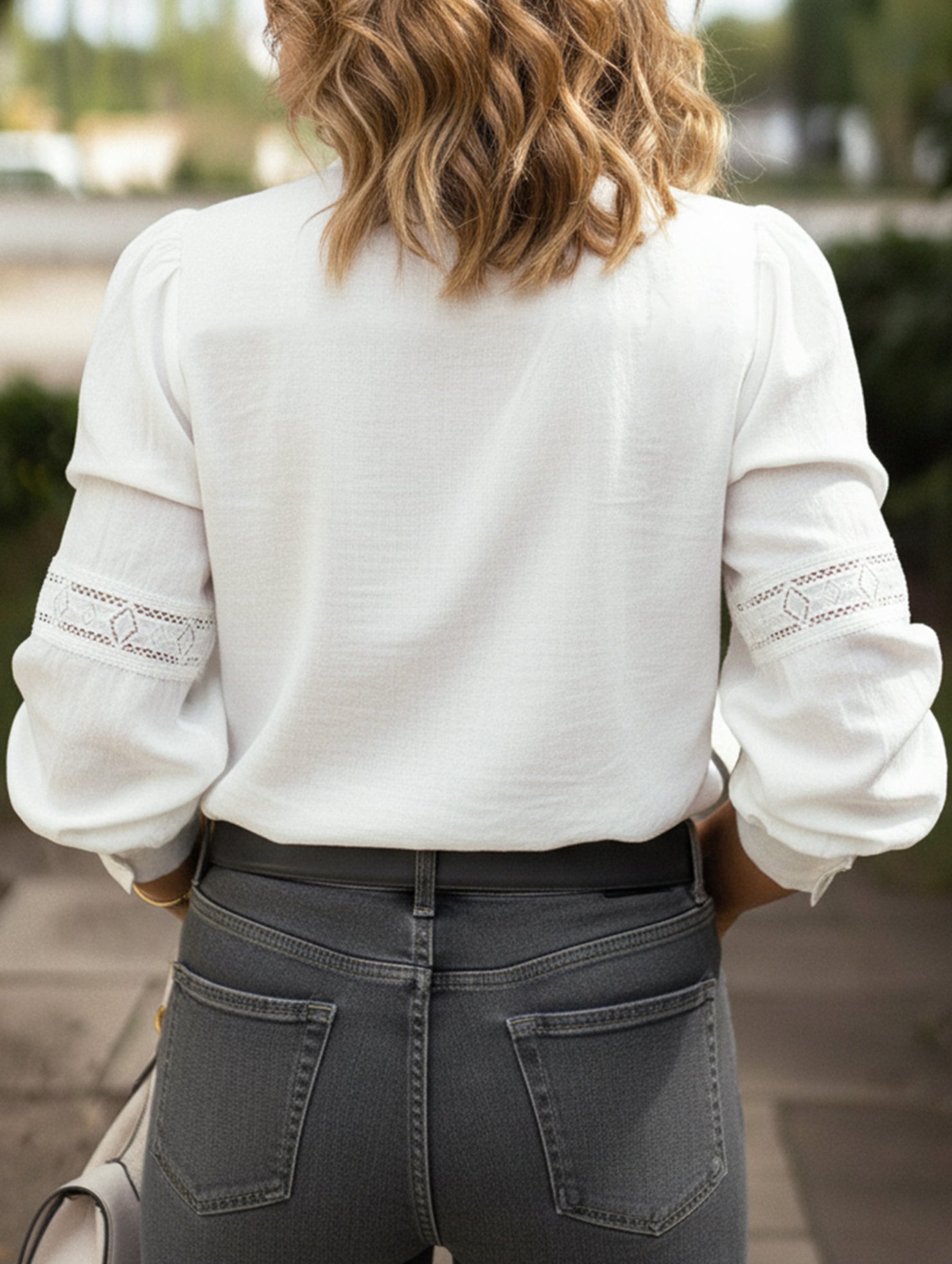 Pleated V Neck Elegant Relaxed Shirt_CWTBLL02227