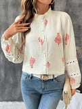 Lace Patchwork French Style Cardigan Shirt_CWTBLL02229