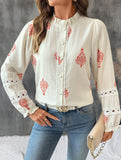 Lace Patchwork French Style Cardigan Shirt_CWTBLL02229