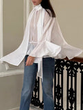 Sexy Tencel Ruffle Sleeve Mid-Length Blouse for Women_CWTBLL02235