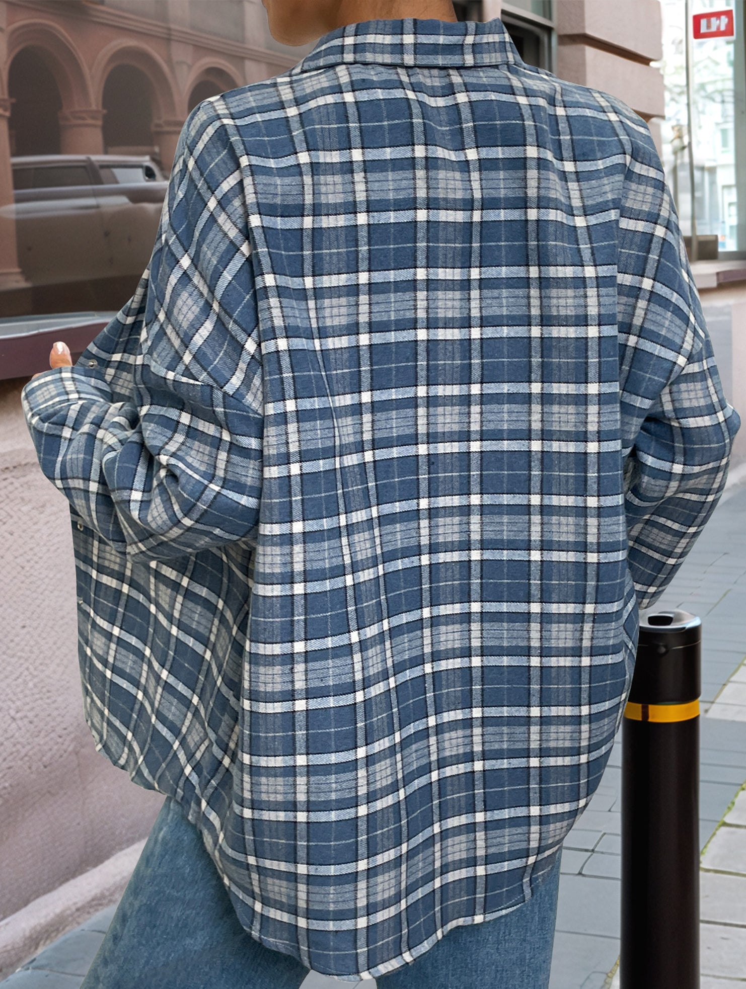 Loose Plaid Lightweight Shirt Jacket_CWTBLL02241
