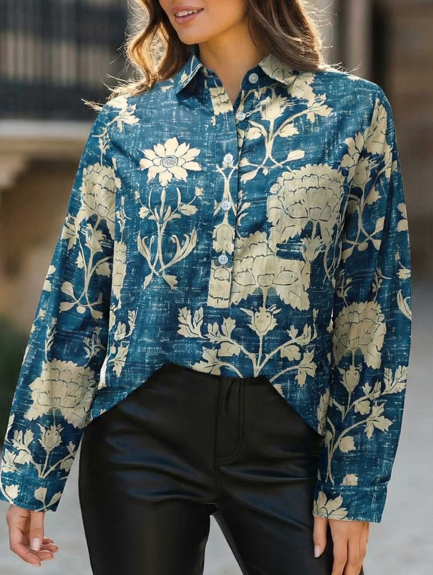Printed Elegant Polo Shirt for Women