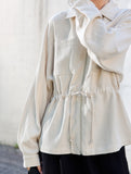 Tencel Linen Waist Drawstring Utility Jacket_CWTBLL02355