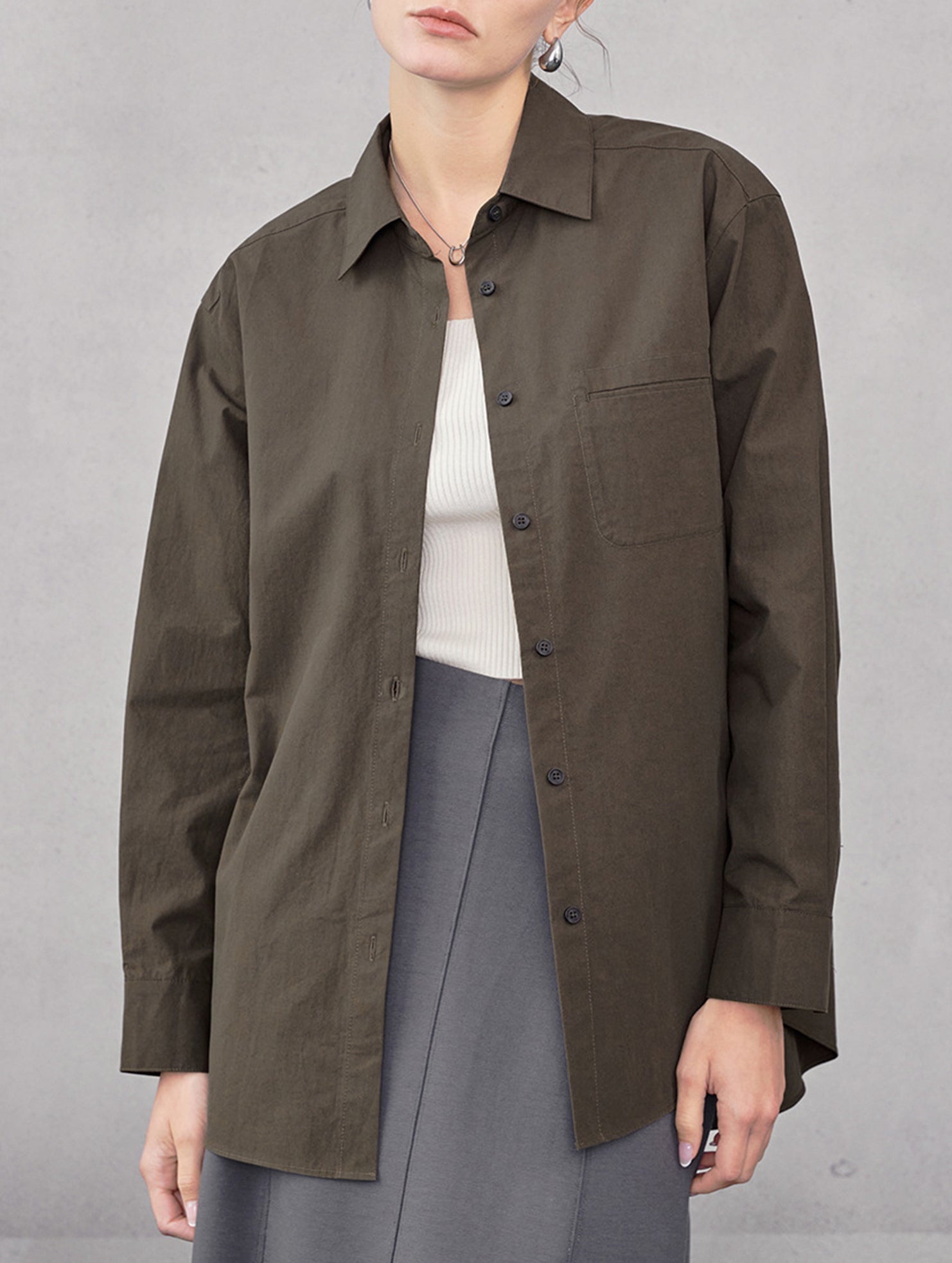 Classic Lapel Long Sleeve Office Shirt_CWTBLL02359