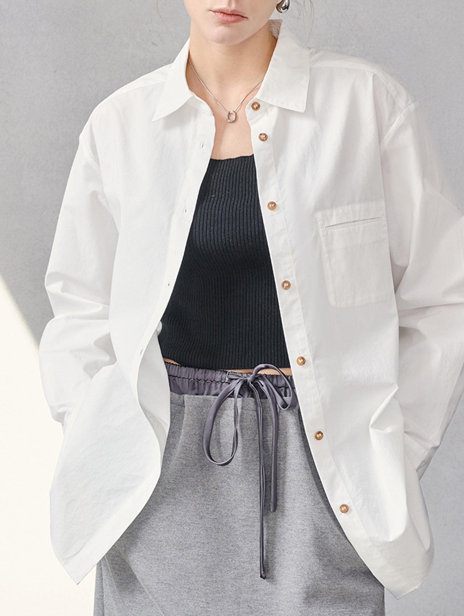 Classic Lapel Long Sleeve Office Shirt_CWTBLL02359