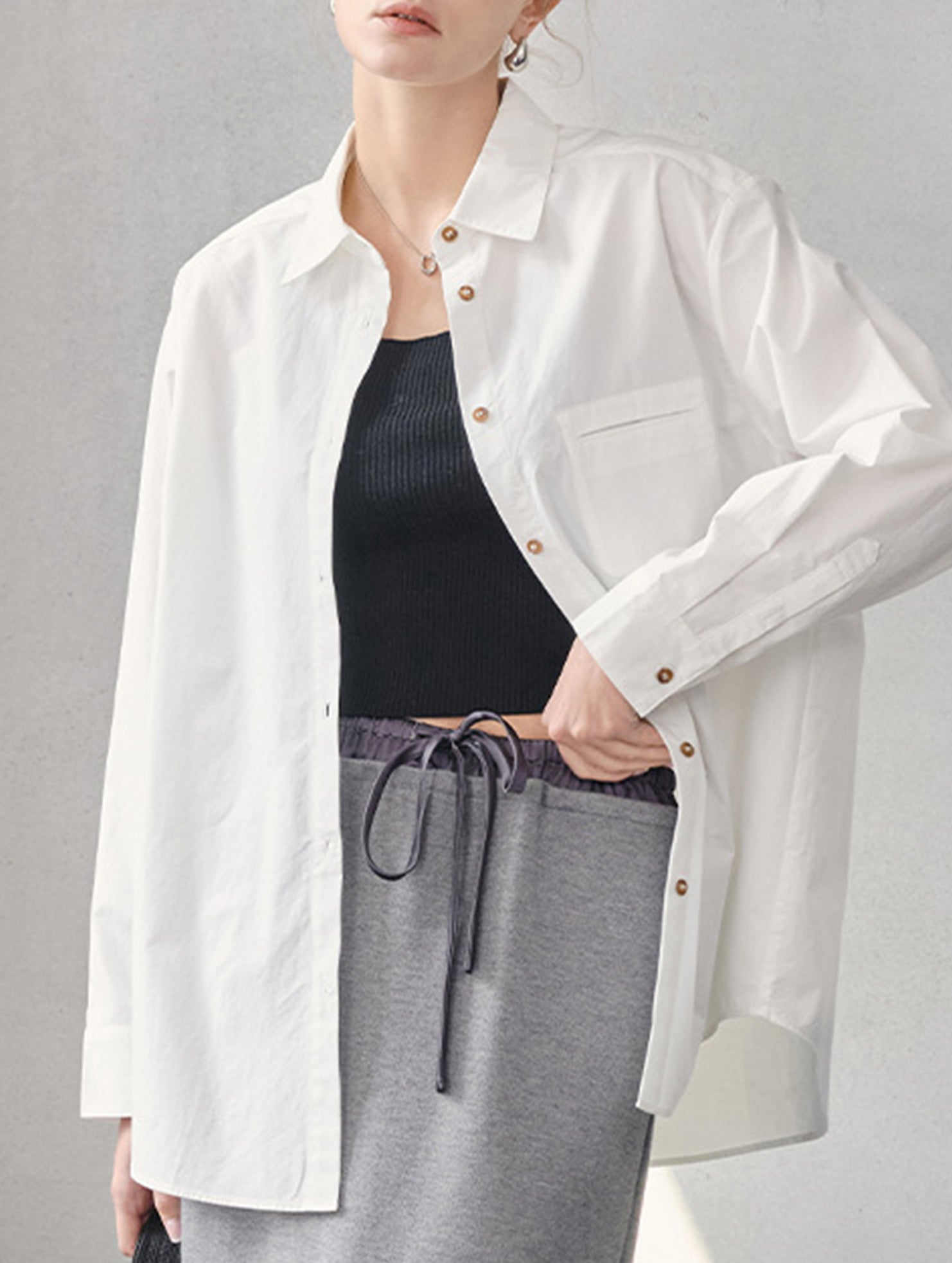 Classic Lapel Long Sleeve Office Shirt_CWTBLL02359