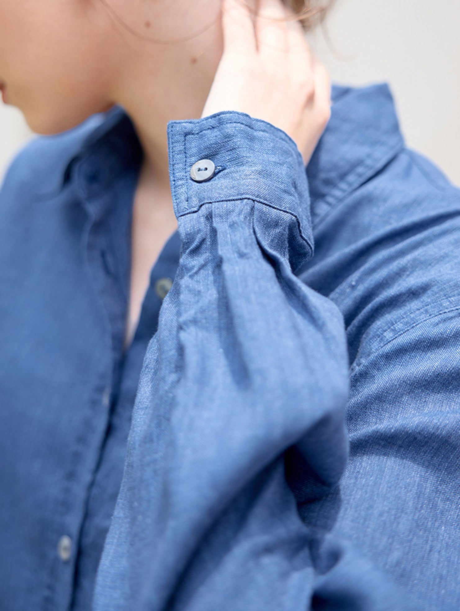 Linen Tencel Loose Fit Office Shirt_CWTBLL02361