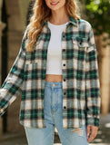 Plaid Loose Fit Long Sleeve Shirt Jacket_CWTBLL02362