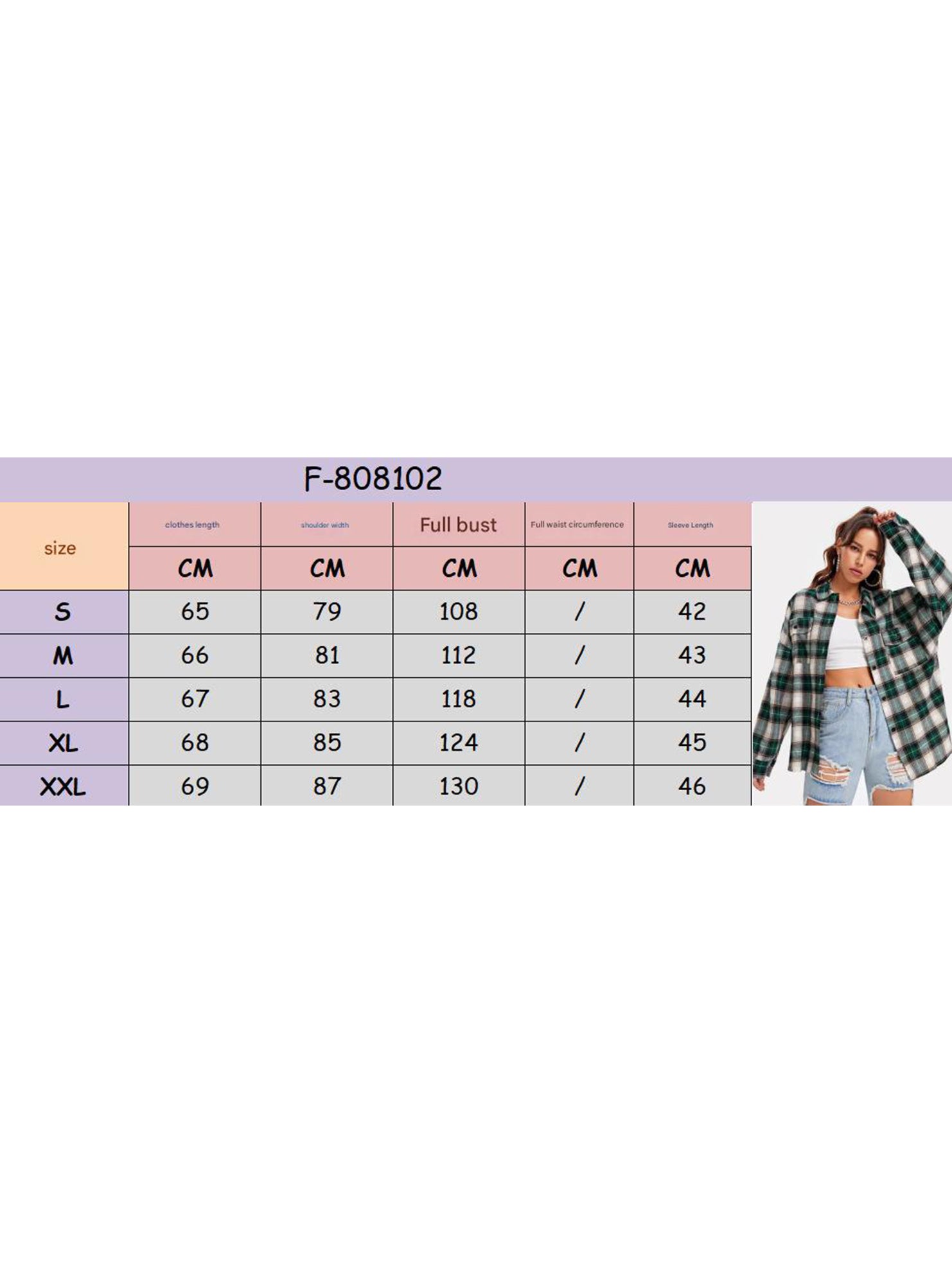 Plaid Loose Fit Long Sleeve Shirt Jacket_CWTBLL02362