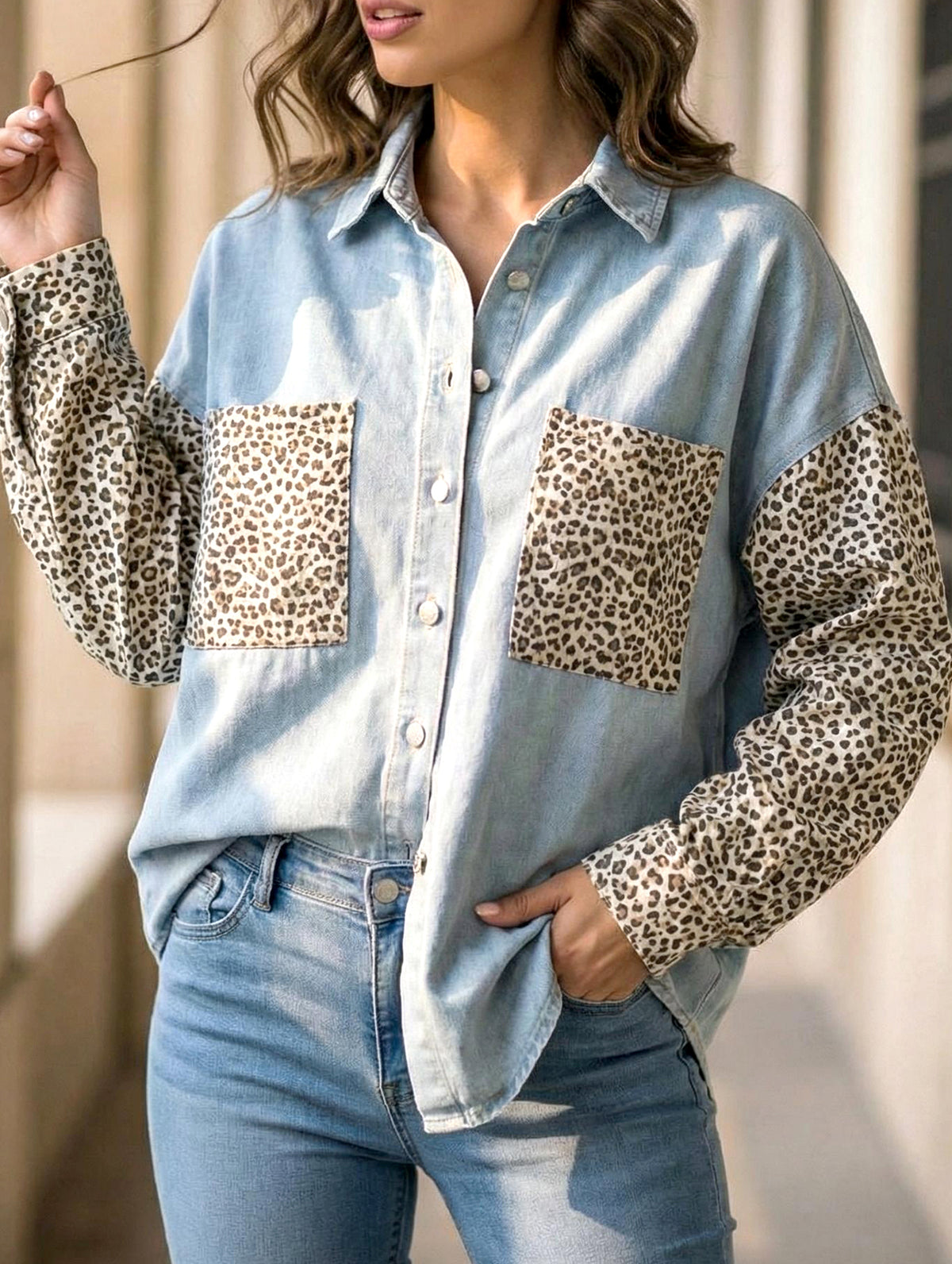 Leopard Print Pocket Shirt Jacket_CWTBLL02369