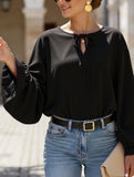 Short V-Neck Lace-Up Casual Top for Women