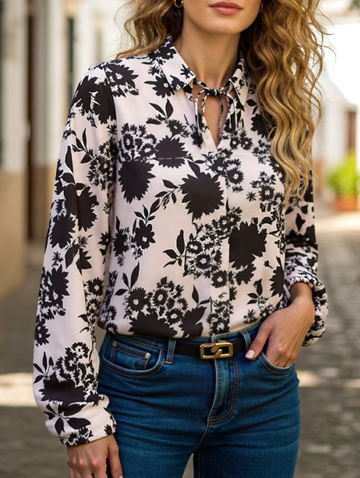 Women's Long Sleeve Floral Print Blouse ??Elegant & Feminine