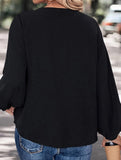 STYLISH LOOSE PATCHWORK V-NECK SHIRT