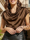 Casual new T-neck draped shirt