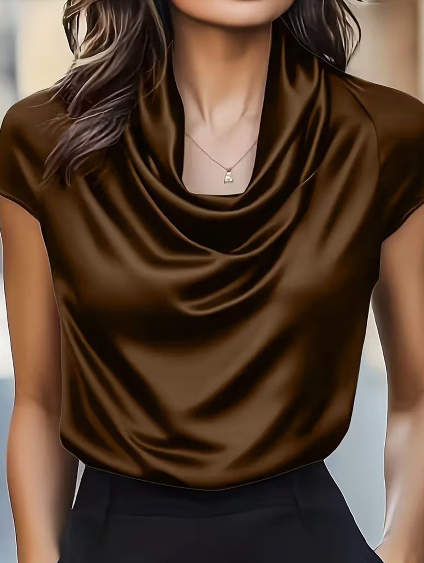 Casual new T-neck draped shirt