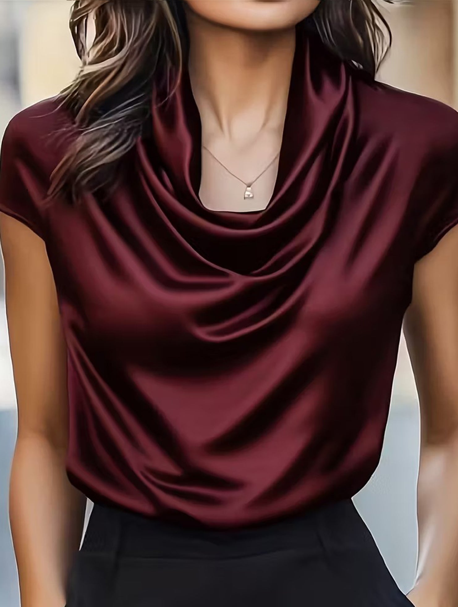 Casual new T-neck draped shirt