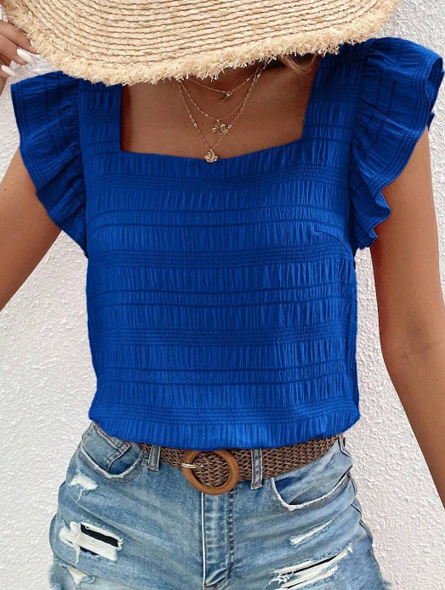 Spring Style Square Neck short sleeves T-shirts