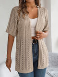 Street Style solid color knit cardigan