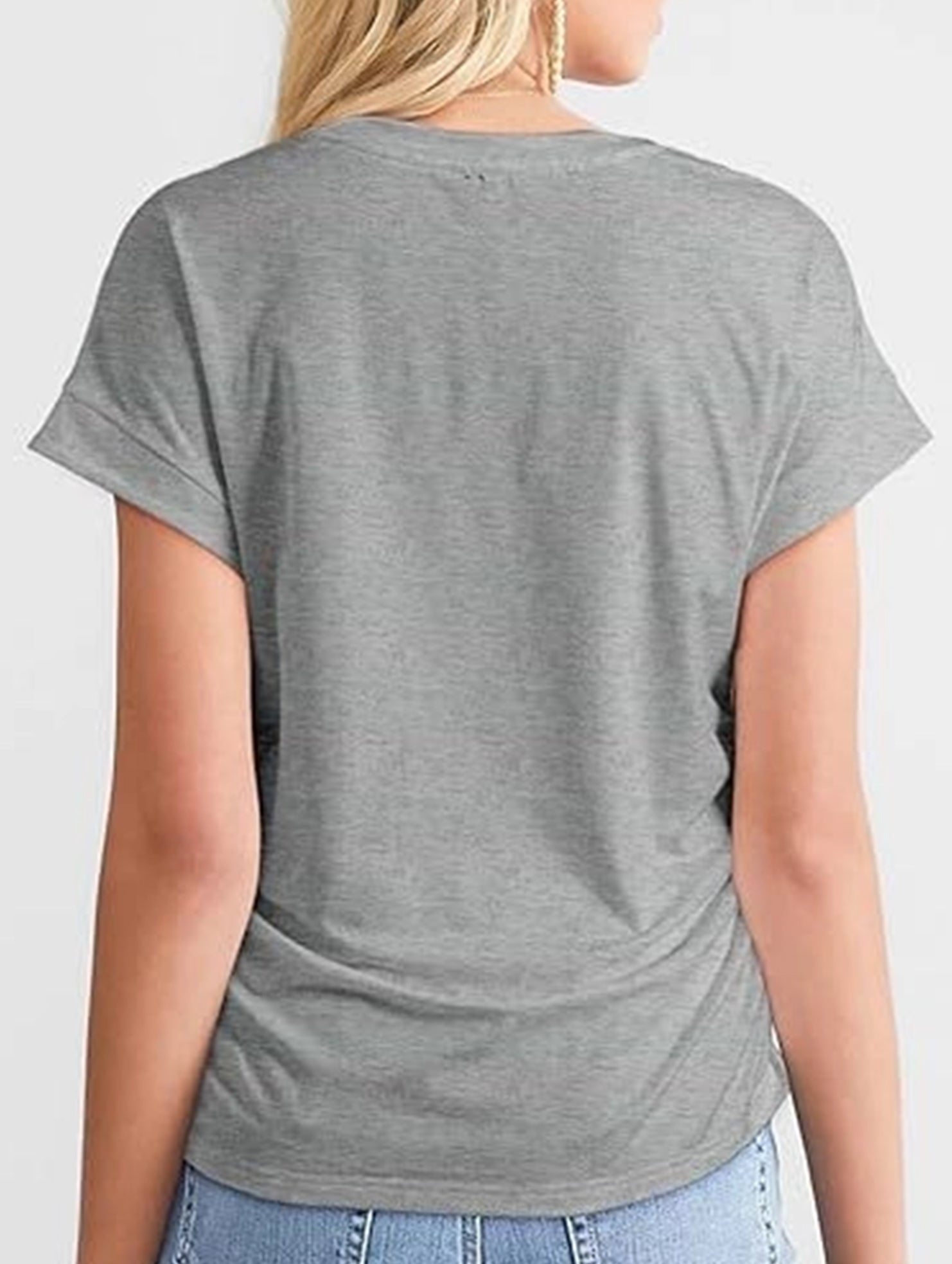 Stylish side pleated shoulder short sleeve shirt