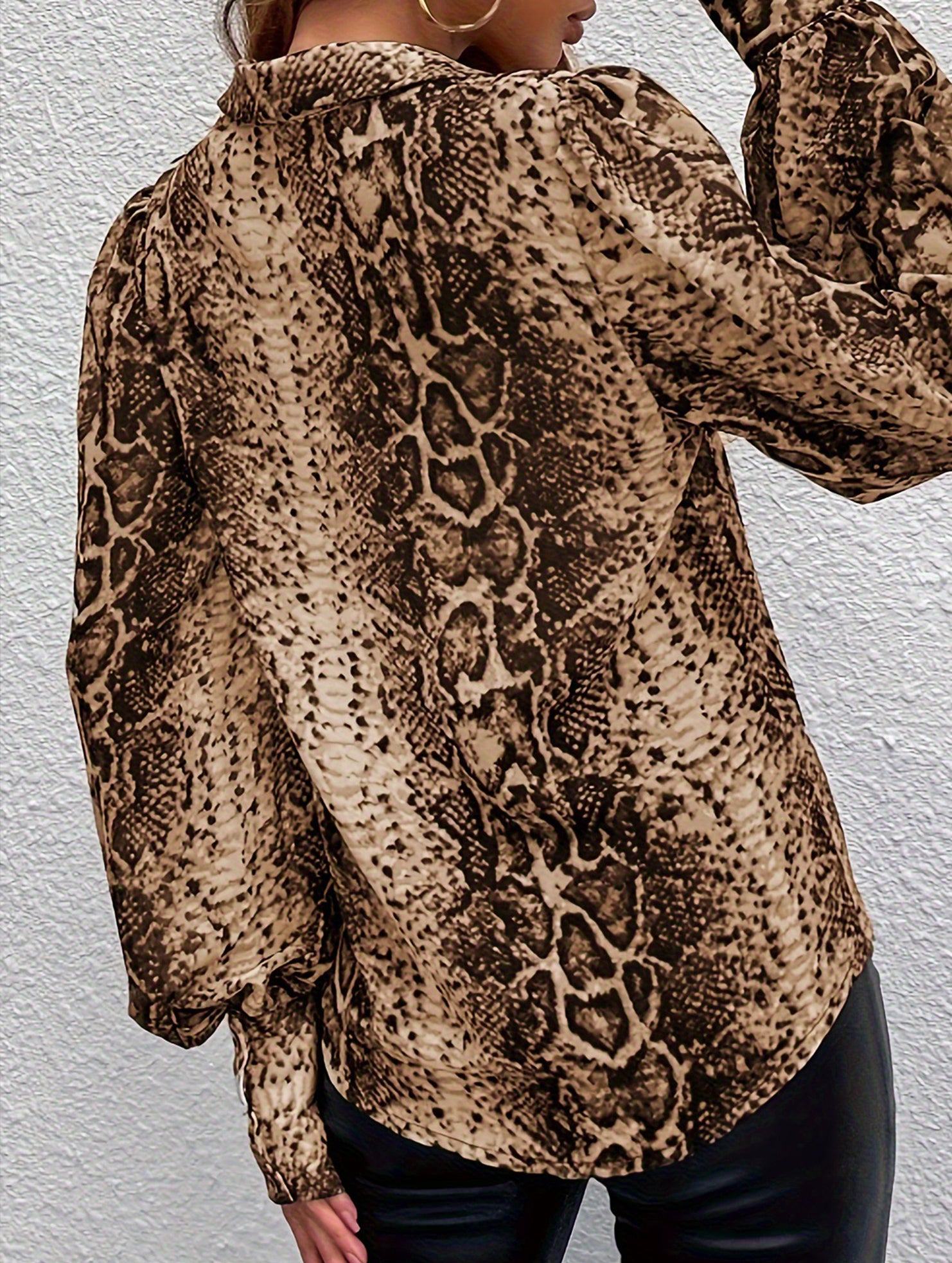 Retro leopard print chiffon blouse_CWTDSL00052