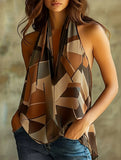 Halter Geometric Print Top_CWTHT00109