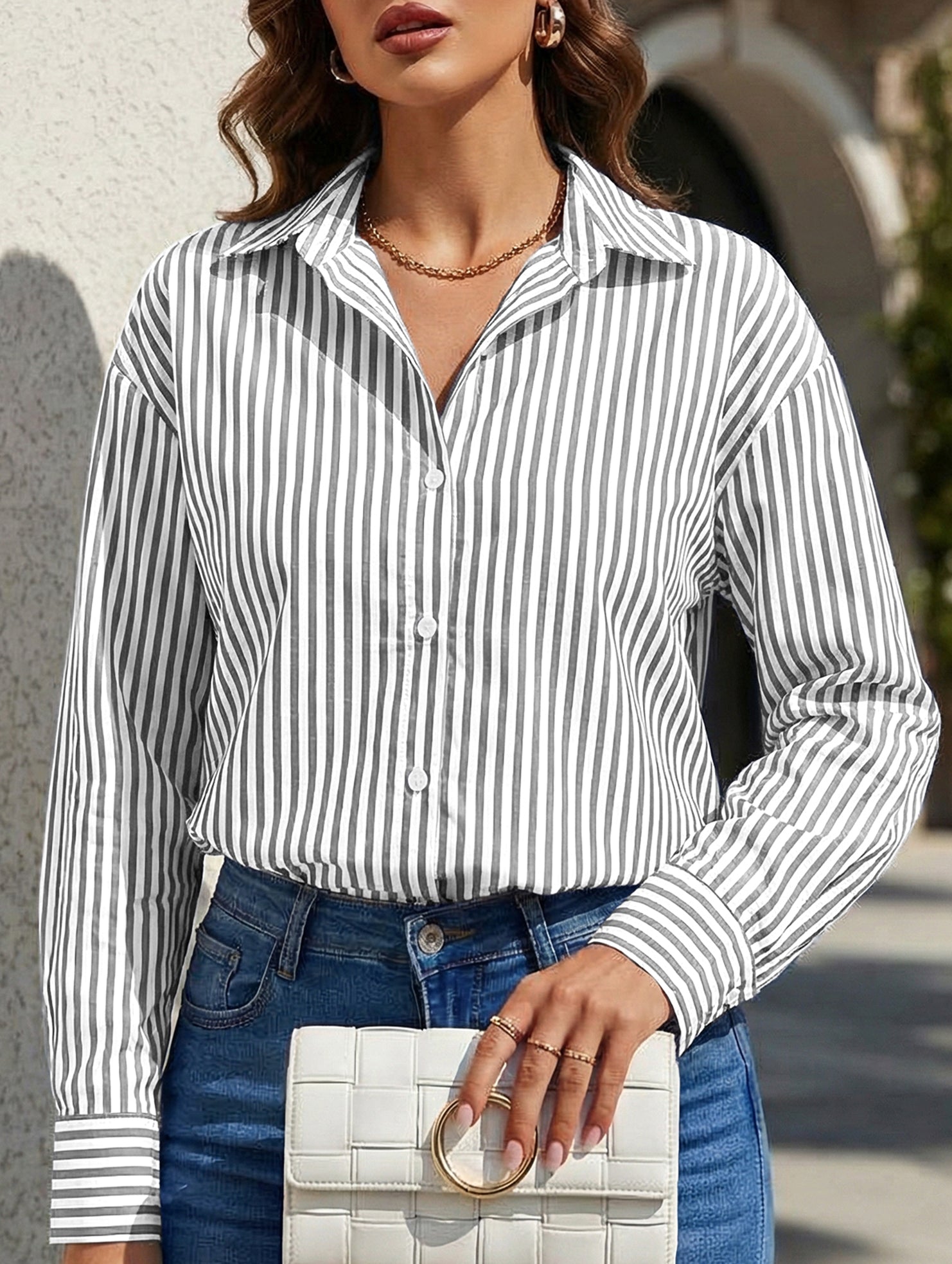 Women's striped casual shirt with pockets_CWTSTL01211