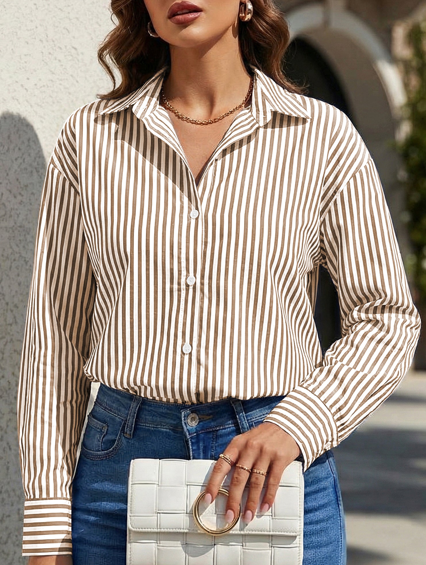 Women's striped casual shirt with pockets_CWTSTL01211