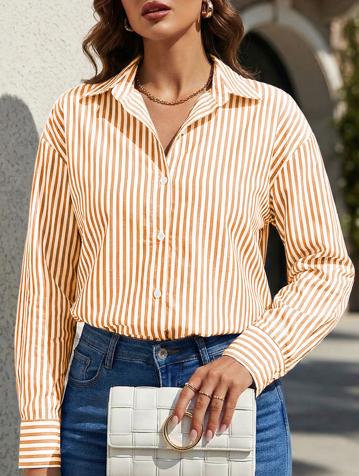 Women's striped casual shirt with pockets_CWTSTL01211