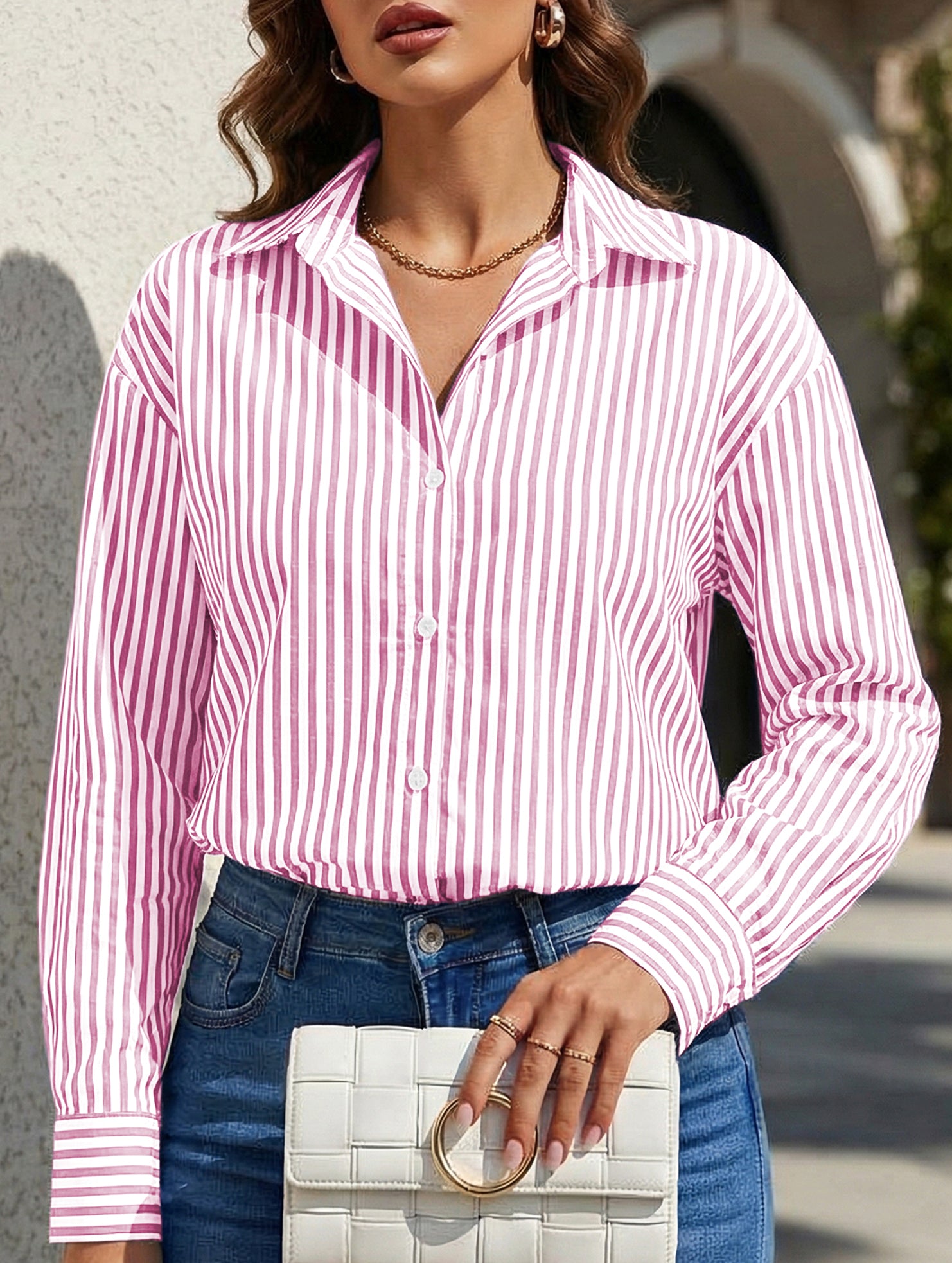 Women's striped casual shirt with pockets_CWTSTL01211