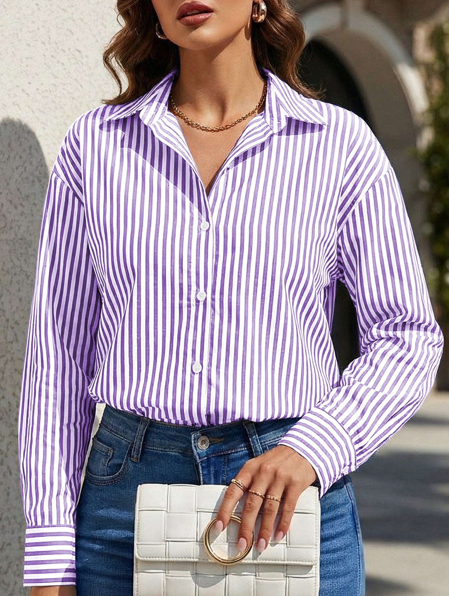 Women's striped casual shirt with pockets_CWTSTL01211