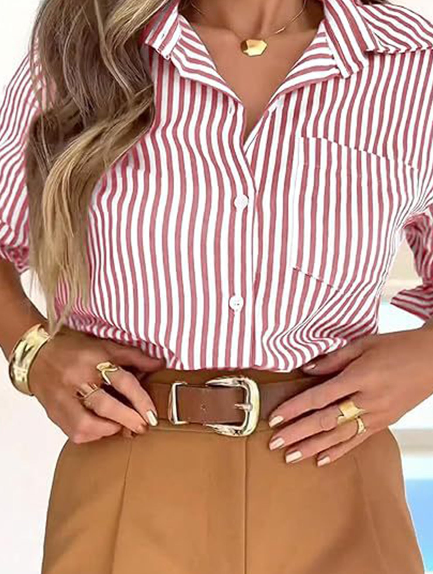 Women's striped casual shirt with pockets_CWTSTL01211