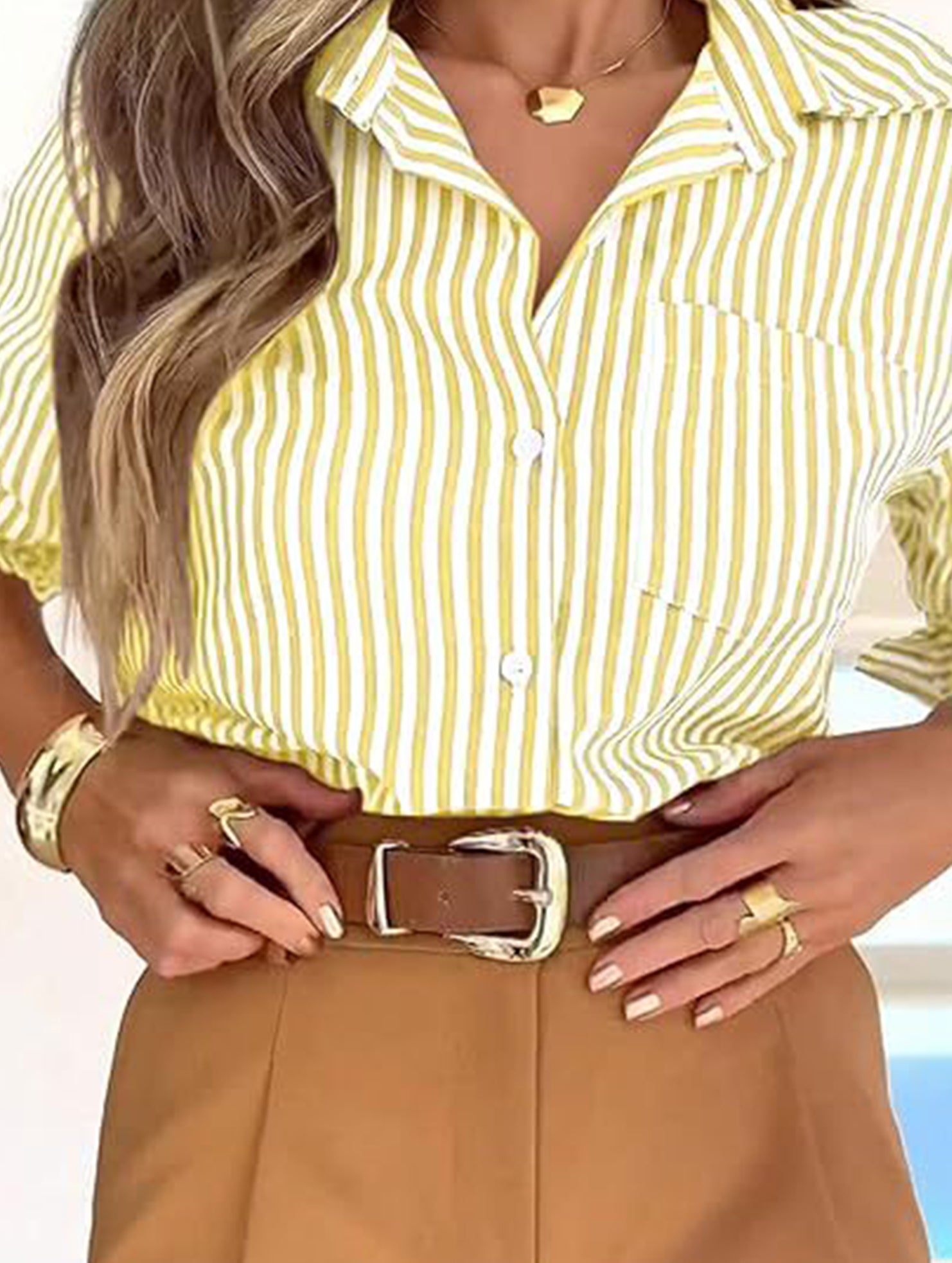 Women's striped casual shirt with pockets_CWTSTL01211