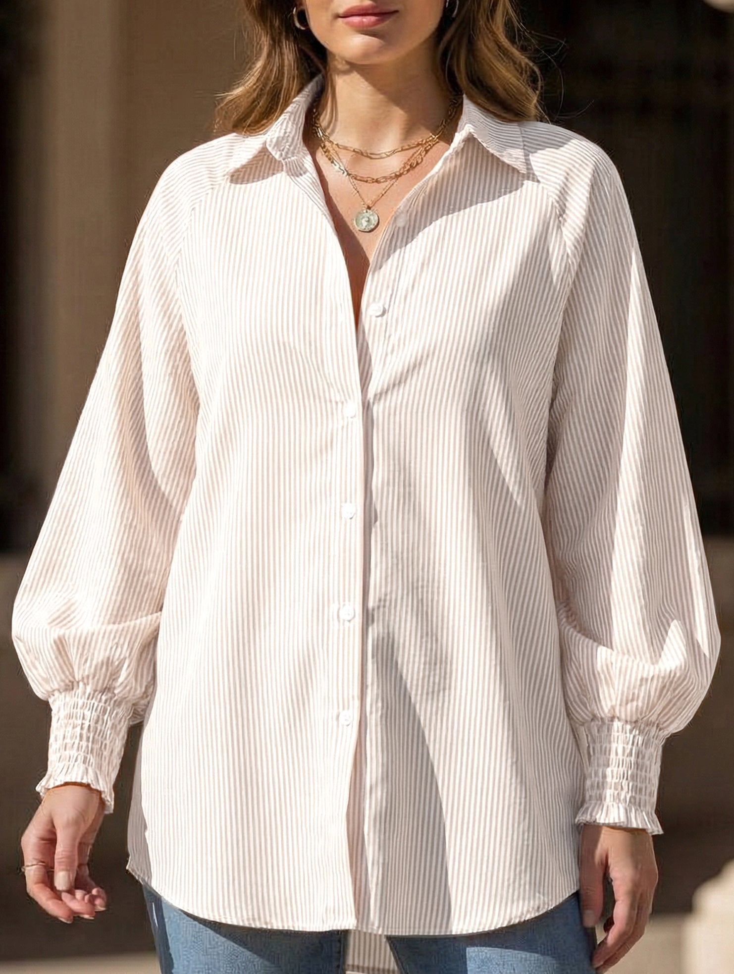 Striped Loose Casual Cover-up Beachwear_CWTSTL01212
