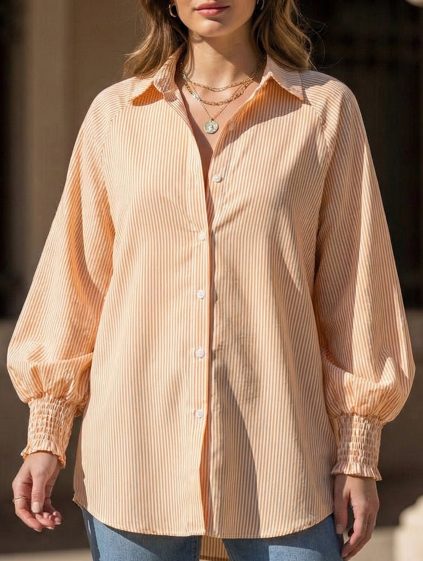Striped Loose Casual Cover-up Beachwear_CWTSTL01212